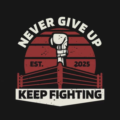 Boxing Quote Slogan Vintage T-shirt Design Template