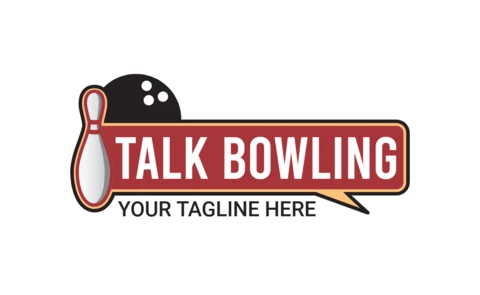 Talk Bowling Sports Logo Design Template
