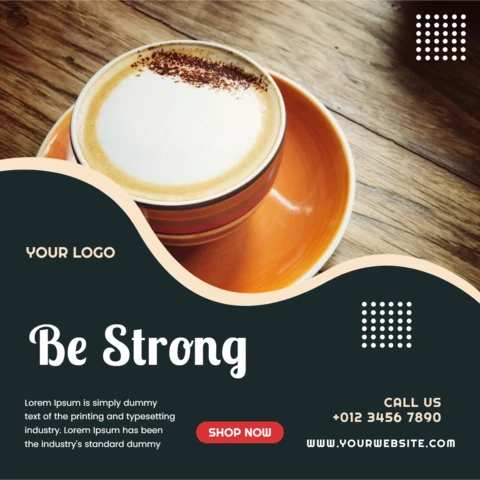 Plantilla de diseño de post promocional de café en redes sociales