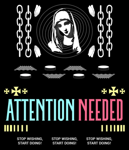 Bold Graphic Design Template with Attention Needed Message for Posters and Flyers