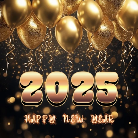 Happy New Year Wishing Greeting Card Design Template