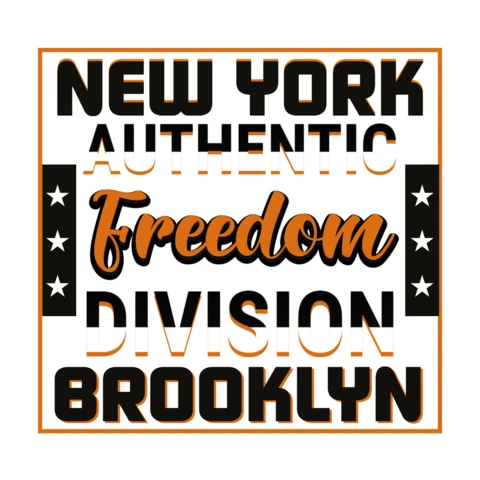 New York Freedom Typography T-Shirt Design Template