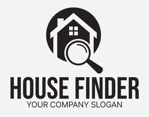 Haussucher logo design vorlage schwarz