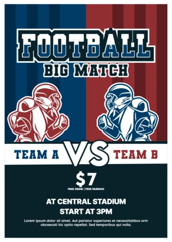 American Football Poster Design Template