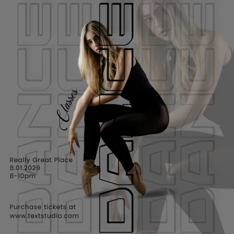 Black And Grey Minimal Dance Concert Event InstagramPost Design