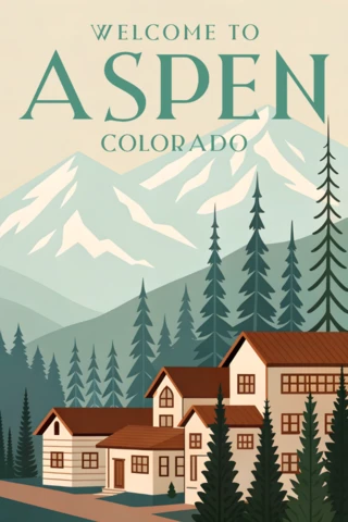 Mountain Landscape Design Template for Aspen Colorado Poster