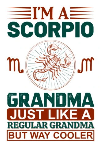 Editable Scorpio Grandma Design Template - Fun and Quirky Typography