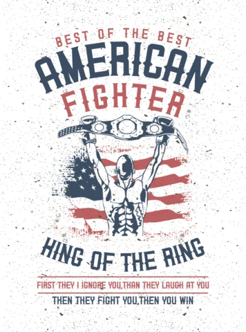 American Fighter Vintage T-shirt Design Template