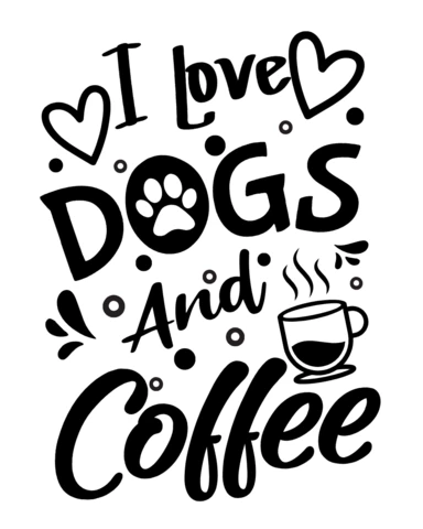 Modèle de t-shirt "J'aime les chiens et le café"