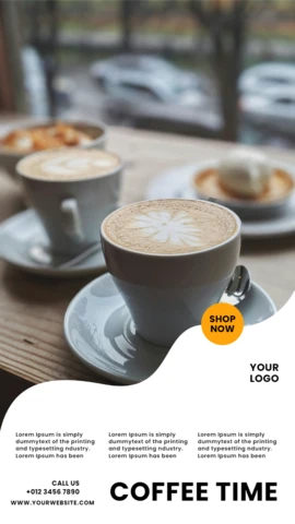 Coffee Shop Instagram Story Post Design Template