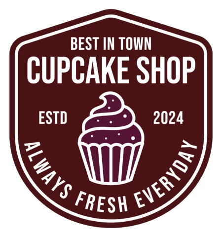 Modelo de design de logotipo de loja de cupcakes frescos