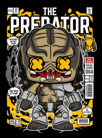 Predator Cartoon Character Magazine Cover Design Template