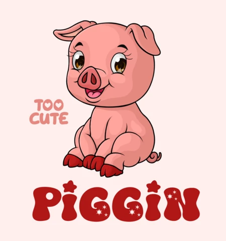 Too Cute Piggin Design Template for Kids' Products