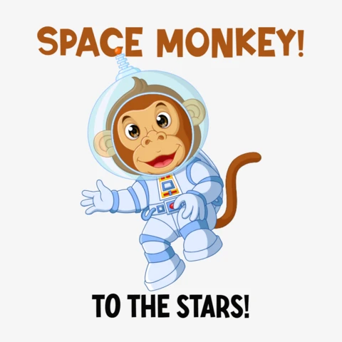 Space Monkey Adventure Minimalist Design Template for Kids Books