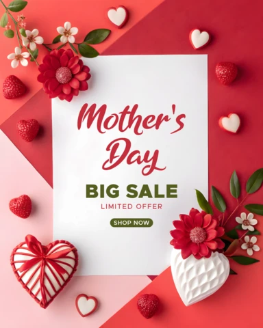 Mother's Day Sale Template - Elegant Floral Design for Promotions