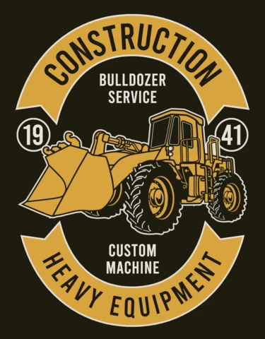 Construcción bulldozer servicio plantilla de diseño de la camiseta