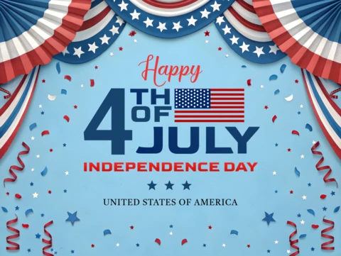 USA Independence Day Celebration Design Template with Patriotic Banners and Stars