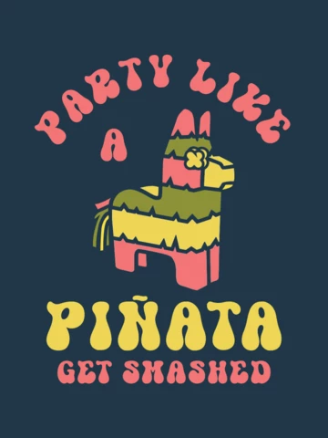 Party Like A Piñata With Pineapple Character T-Shirt Design Template