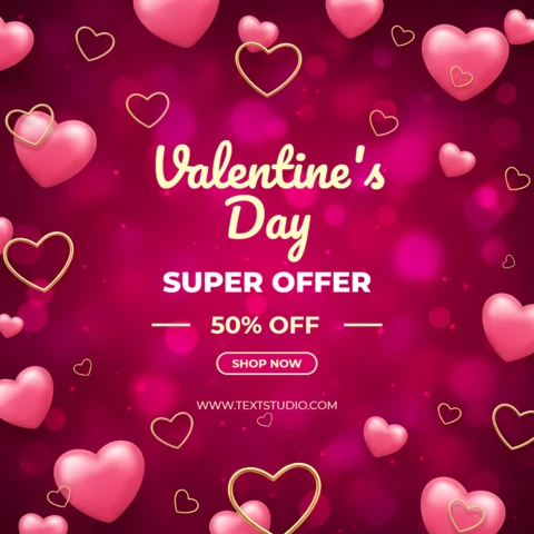 Valentine's Day Heart Design Template for Promotional Flyers