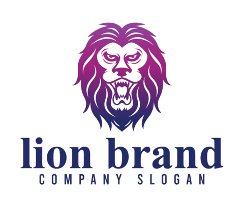 Colorful Lion Brand Logo Design Template