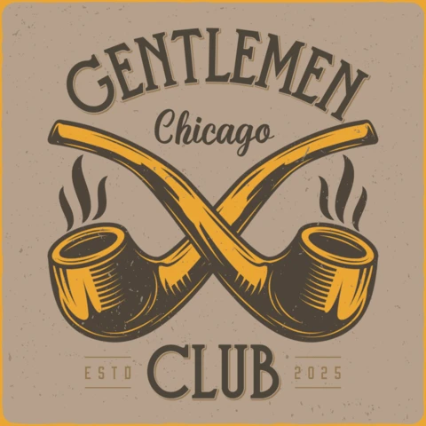 Gentlemen Club Retro T-Shirt Design Template