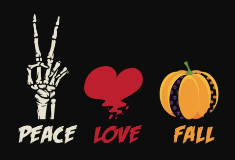 Modèle de t-shirt "Peace love fall pumpkin" (la paix, l'amour, l'automne, la citrouille)