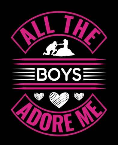 Playful Vintage Typography Design Template for 'All The Boys Adore Me'