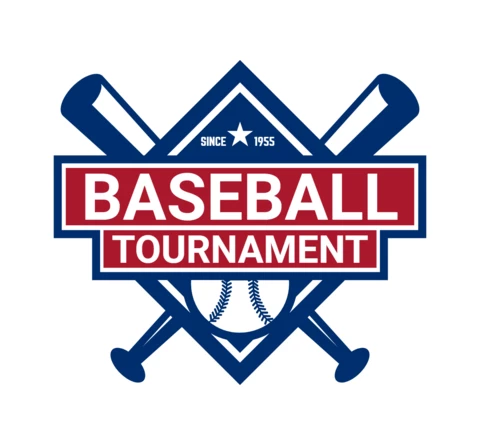 Plantilla de diseño de logotipo de deportes de campeonato de torneo de béisbol
