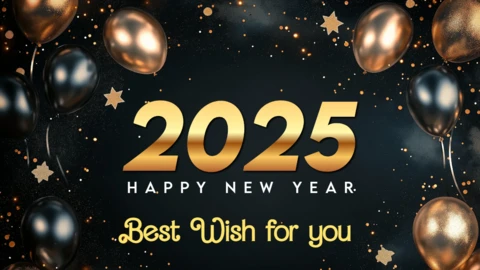 Luxuriöses lebhaftes Neujahrsverkaufsbanner Designvorlage