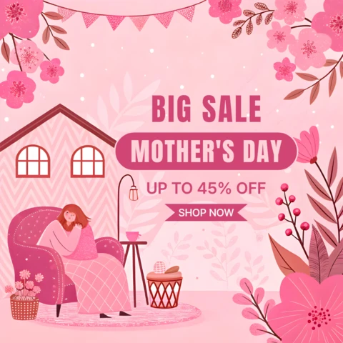 Charming Mother's Day Sale Template - Editable Floral Design for Promotions