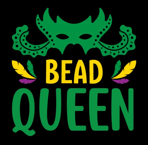 Modèle de design pour la reine des perles de mardi gras - style festif et vibrant
