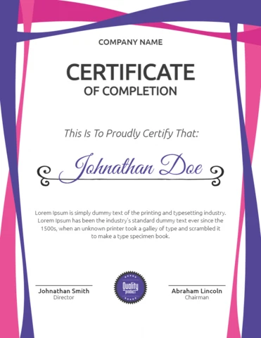 Abstract Modern Professional Corporate Certificate Post Design Template