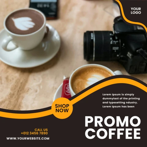 Modelo de design de postagem promocional de mídia social para cafeteria