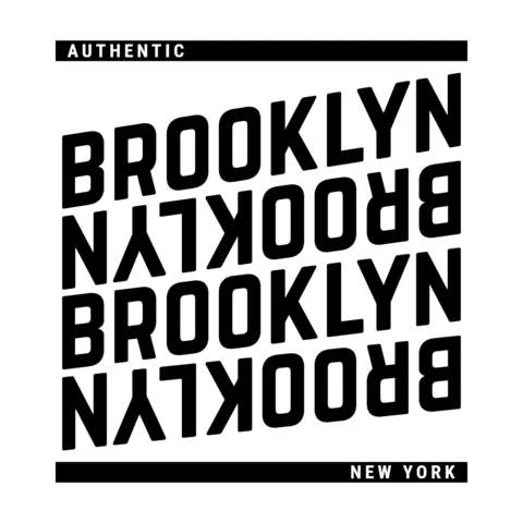 Brooklyn New York Typography T-Shirt Design Template