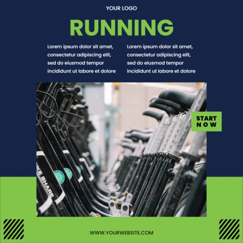 Running Gym Social Media Post Design Template
