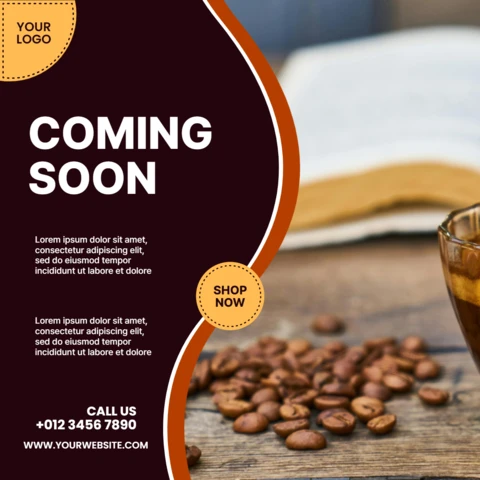 Coffee Beans Social Media Post Design Template