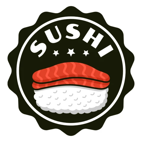 Modèle de logo pour les sushis