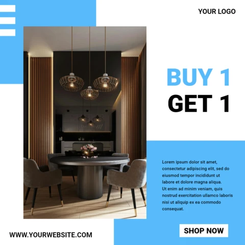 Blue Modern Collage Social Media Ad Post Template