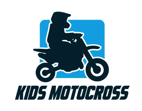 Kinder motocross logo entwurfsvorlage