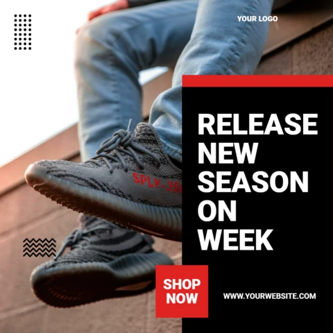 Nuova stagione streetwear sneakers vendita instagram post design template