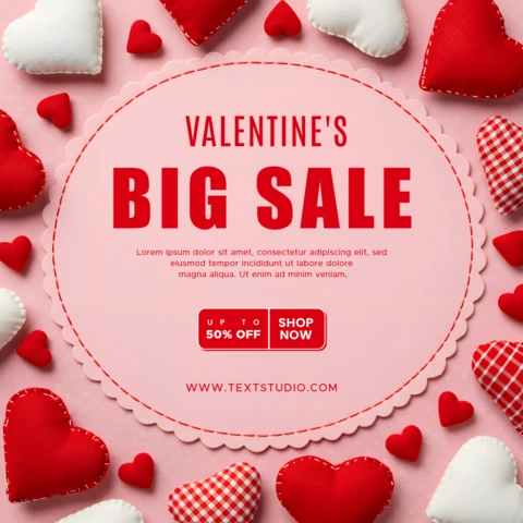 Valentinstag Verkauf Designvorlage für kommerzielles Marketing