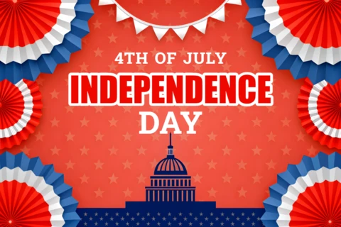 Red Tones USA Independence Day Celebration Design Template with Patriotic Elements