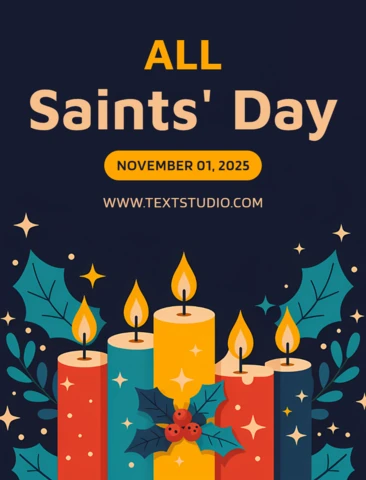 Festive Candle Design Template for All Saints' Day Celebration