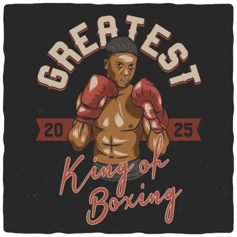 Greatest King Of Boxing T-shirt Design Template