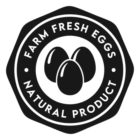 Farm Fresh Eggs Badge Stamp Logo Design Template