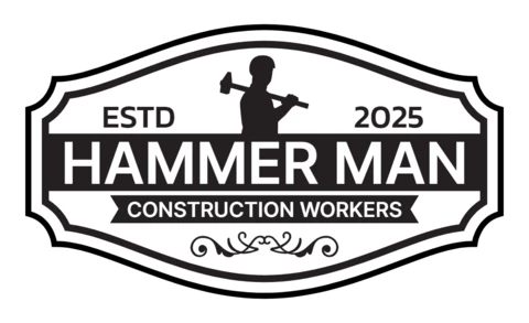 Hammer Man Retro Badge Logo Design Template