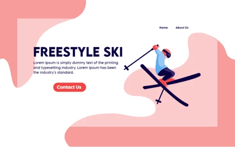 Freestyle Ski Landing Page Design Template