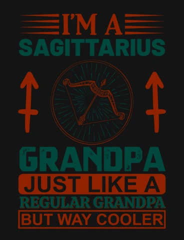 Modelo de design de camiseta do signo do zodíaco avô de sagitário