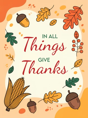 Fall Harvest Design Template for Thanksgiving Greeting Card