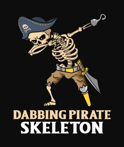 Modelo de camiseta de esqueleto pirata para dabbing no Halloween